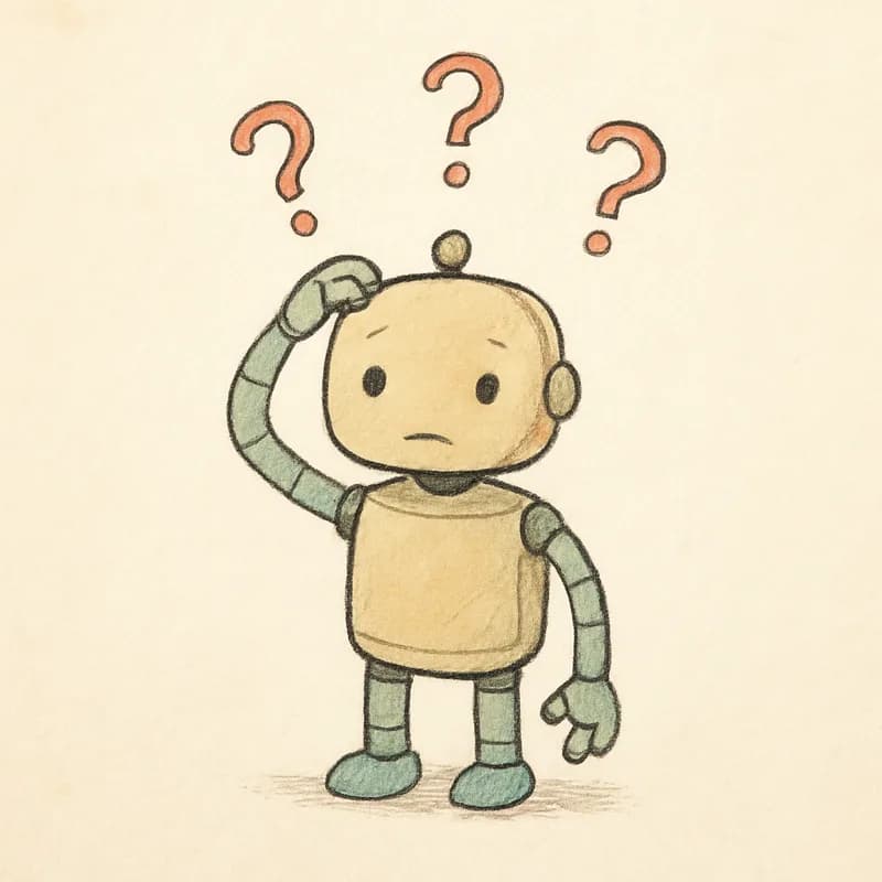 A confused robot scratching its head