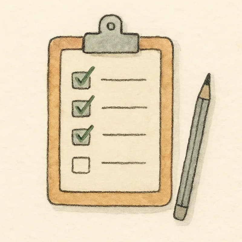 A clipboard with a checklist
