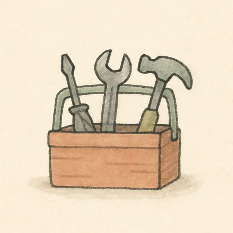 A toolbox with tools sticking out
