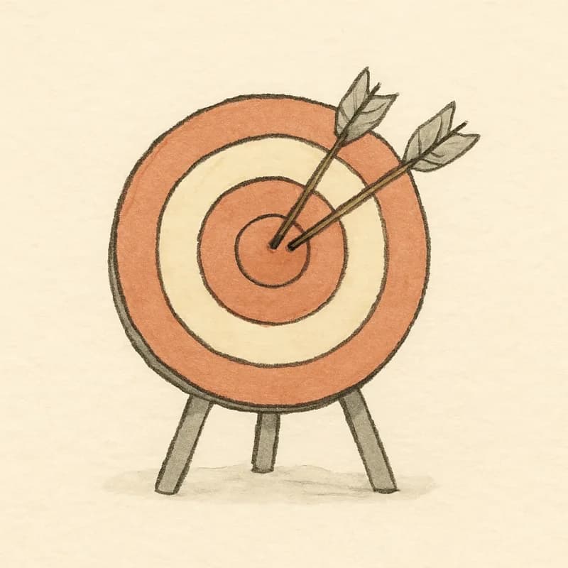 Arrows hitting a target bullseye